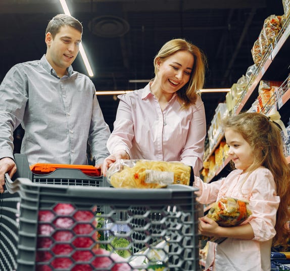 Family Doing Grocery Shopping
